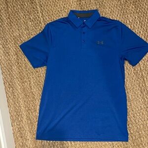 Under Armour Collard Shirt Blue with Gray logo